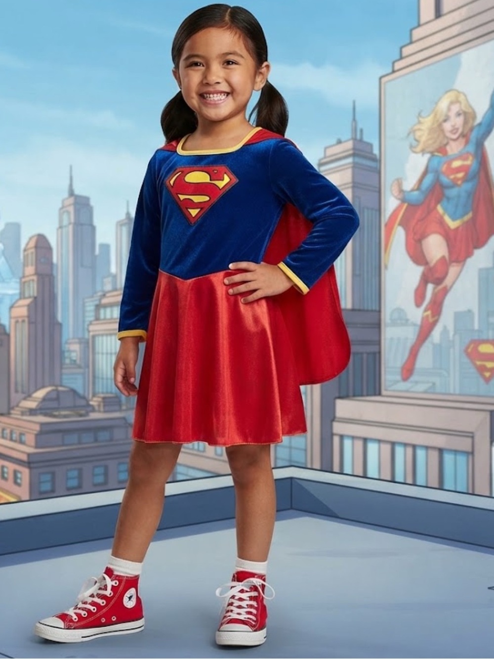 Authentic Rubies vintage supergirl superwoman Halloween costume sz M girls